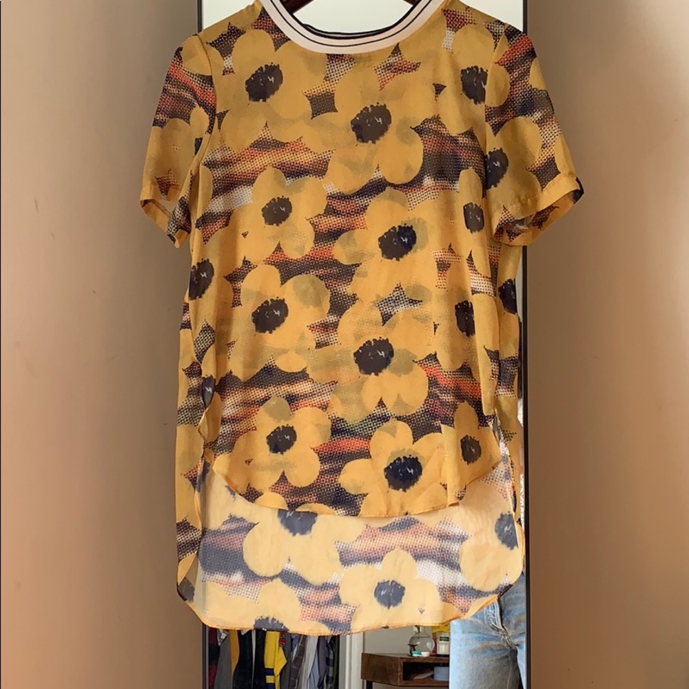 Sheer Floral Sporty Blouse